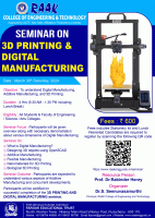 Seminar on 3D Printing and Digital Manufacturing 2024 Seminar Poster